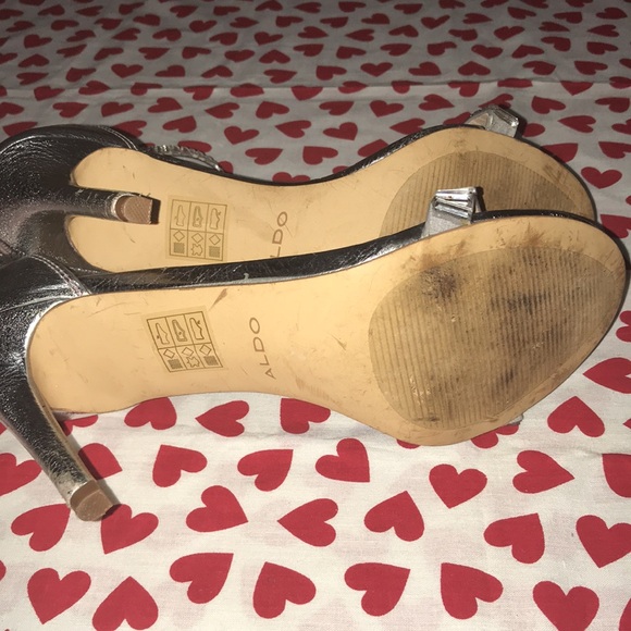 Silver & mirror open toe Aldo heels (8.5) - Picture 7 of 9